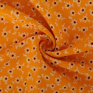 Petal Print Viscose Twill Fabric  F35-2 Mustard 145cm - £2.99 per metre