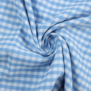 Gingham Check Fabric 4 Blue 145cm - £2.99 Per Metre