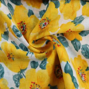 Bloom Tumbled Cotton Fabric 7295-2 Yellow 145cm - £2.55 Per Metre