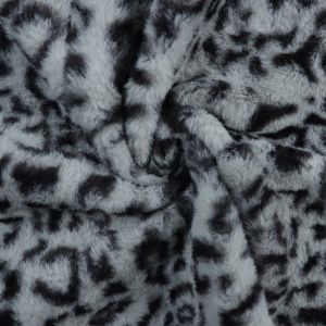 Animal Print Fur Fabric 9-4 Grey Black 150cm - £4.75 Per Metre