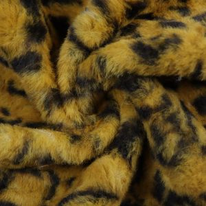 Animal Print Fur Fabric 9-6 Yellow Black 150cm - £4.45 Per Metre